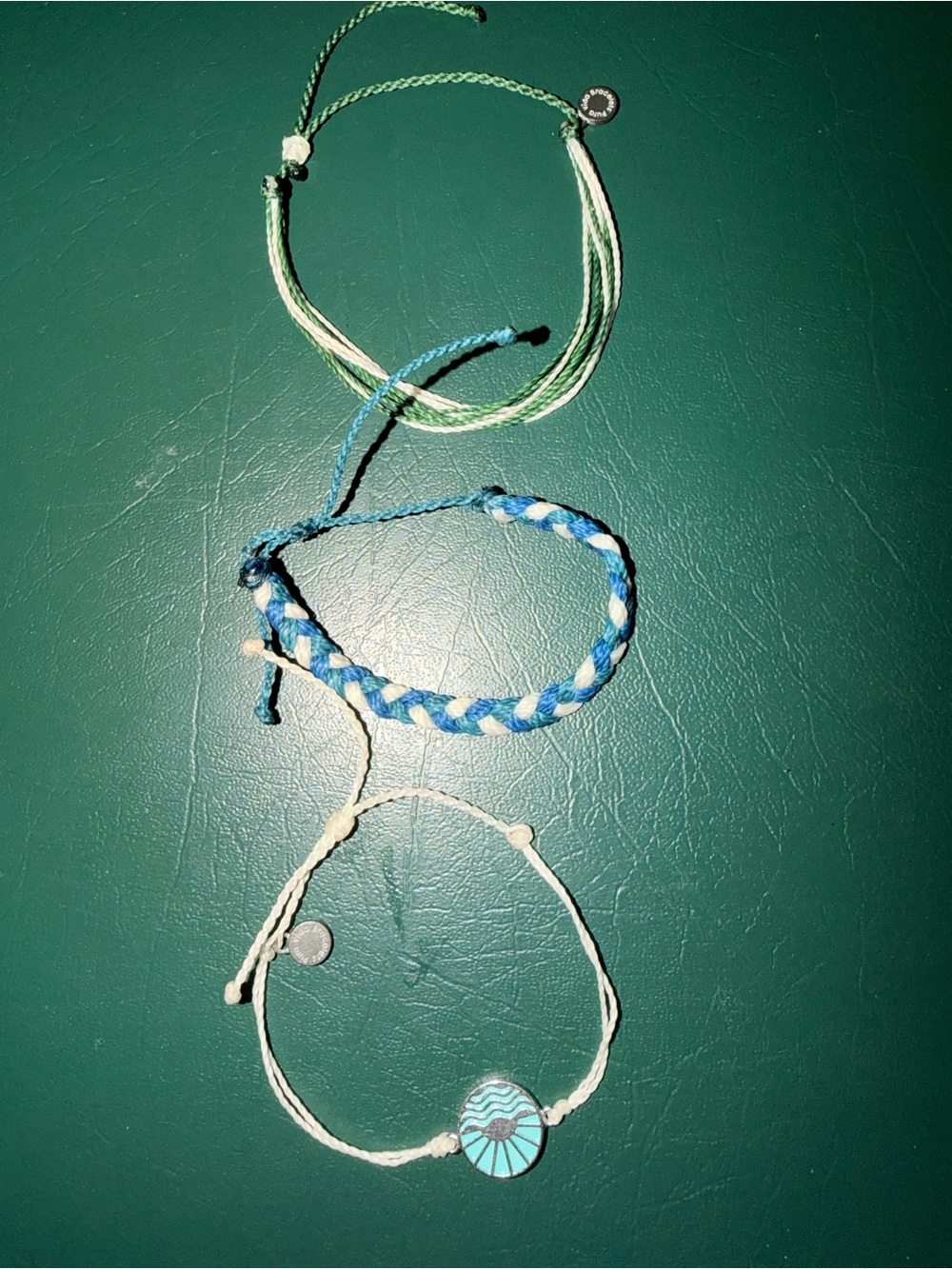 Set of 3 Blue & Cream Adjustable String Bracelets Pura Vida